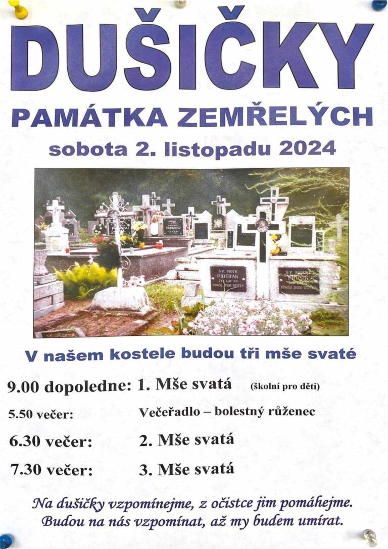 DUŠIČKY-Památka Zesnulých (3 mše) /02.11.2024 Brookfield *ILLINOIS*