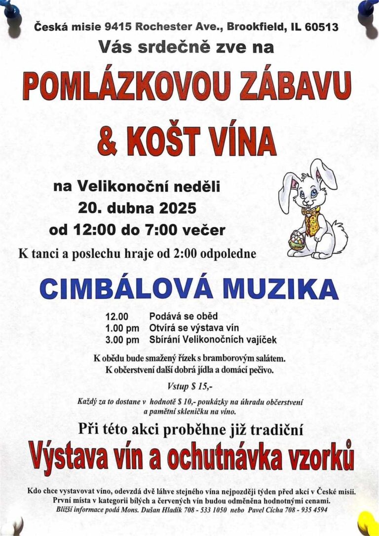 POMLÁZKOVÁ ZÁBAVA a Košt Vína /20.04.2025-Brookfield *ILLINOIS*