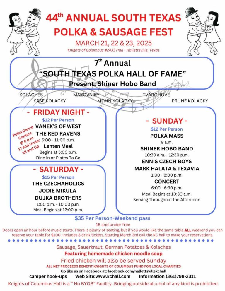 44. SOUTH TEXAS POLKA & SAUSAGE FEST /26.04.2025-Hallettsville *TEXAS*