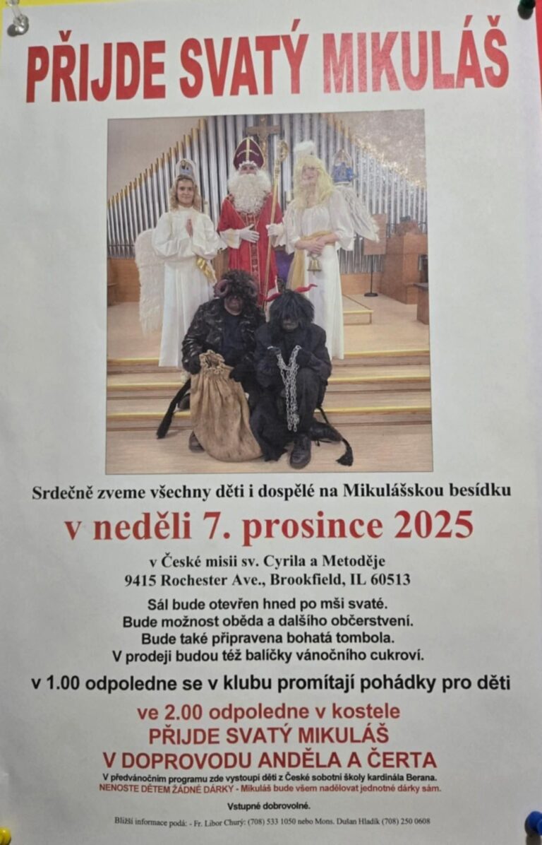 PŘIJDE SVATÝ MIKULÁŠ /07.12.2025 Brookfield *ILLINOIS*