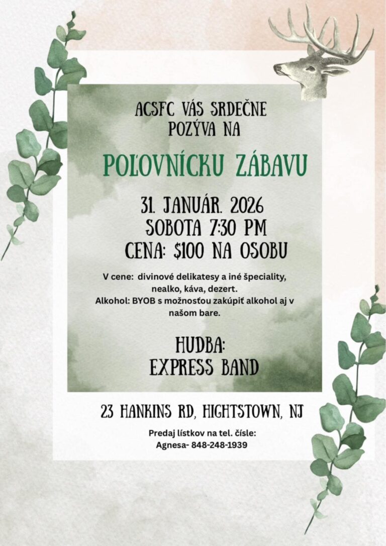 POLOVNÍCKA ZÁBAVA /31.01.2026 Hightstown *NEW JERSEY*