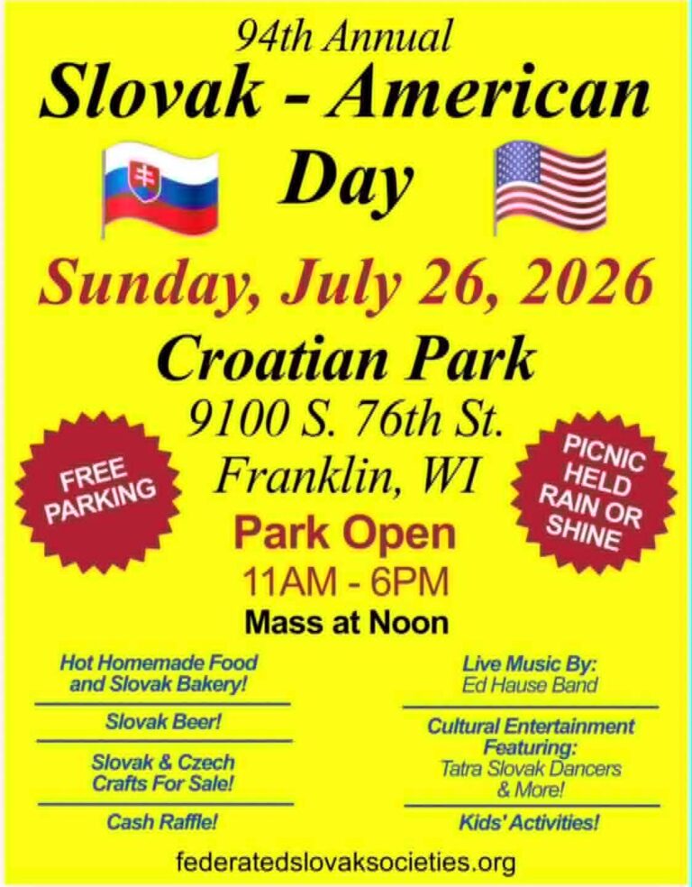 Slovak-American Day /26.07.2026 Franklin *WISCONSIN*