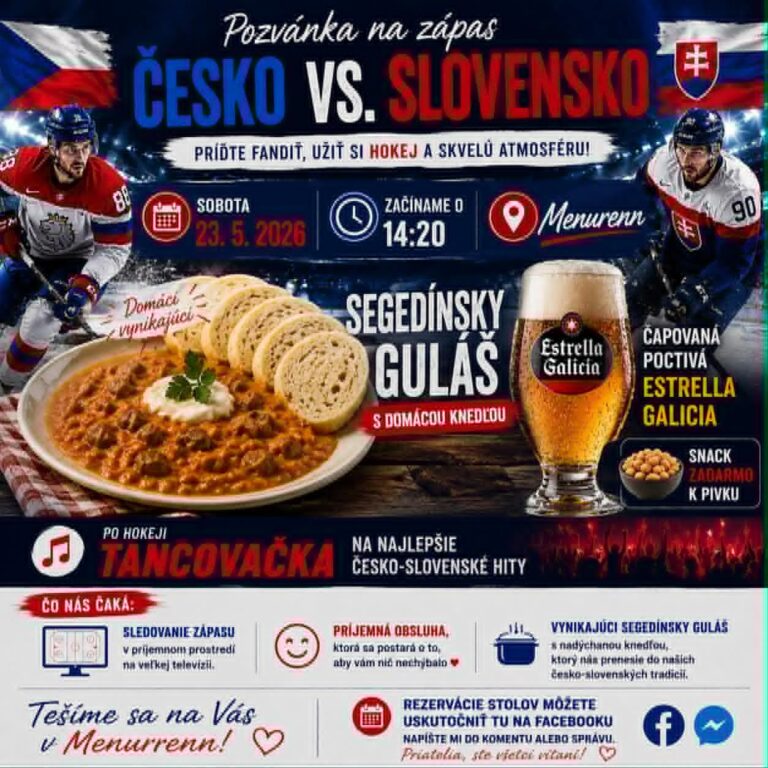 Pozvánka Na Zápas…ČESKO vs. SLOVENSKO /23.05.2026 Menurenn *TENERIFE*